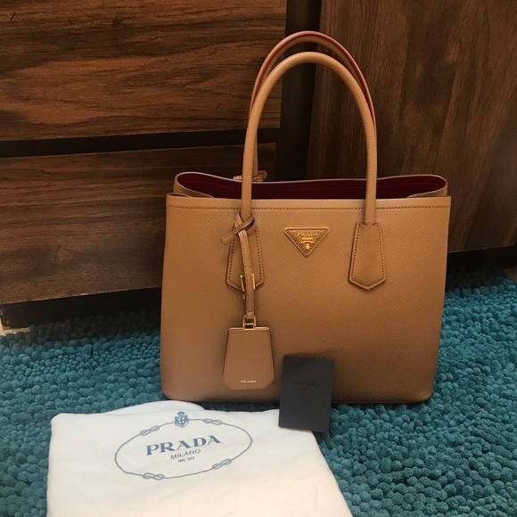 Prada Handbags - Authentic Prada Cuir Double Tote Saffiano Leather